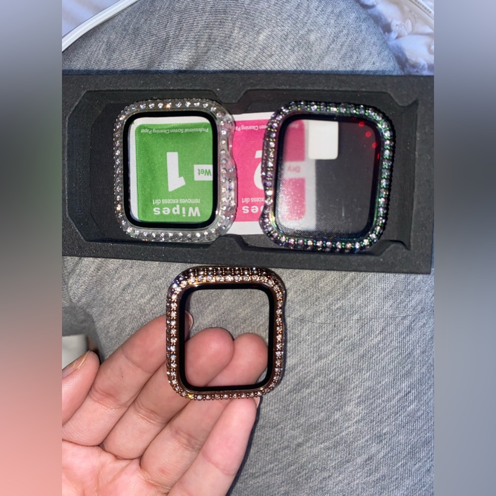 3 pack of blinged apple watch screen covers for Series 3 2 1